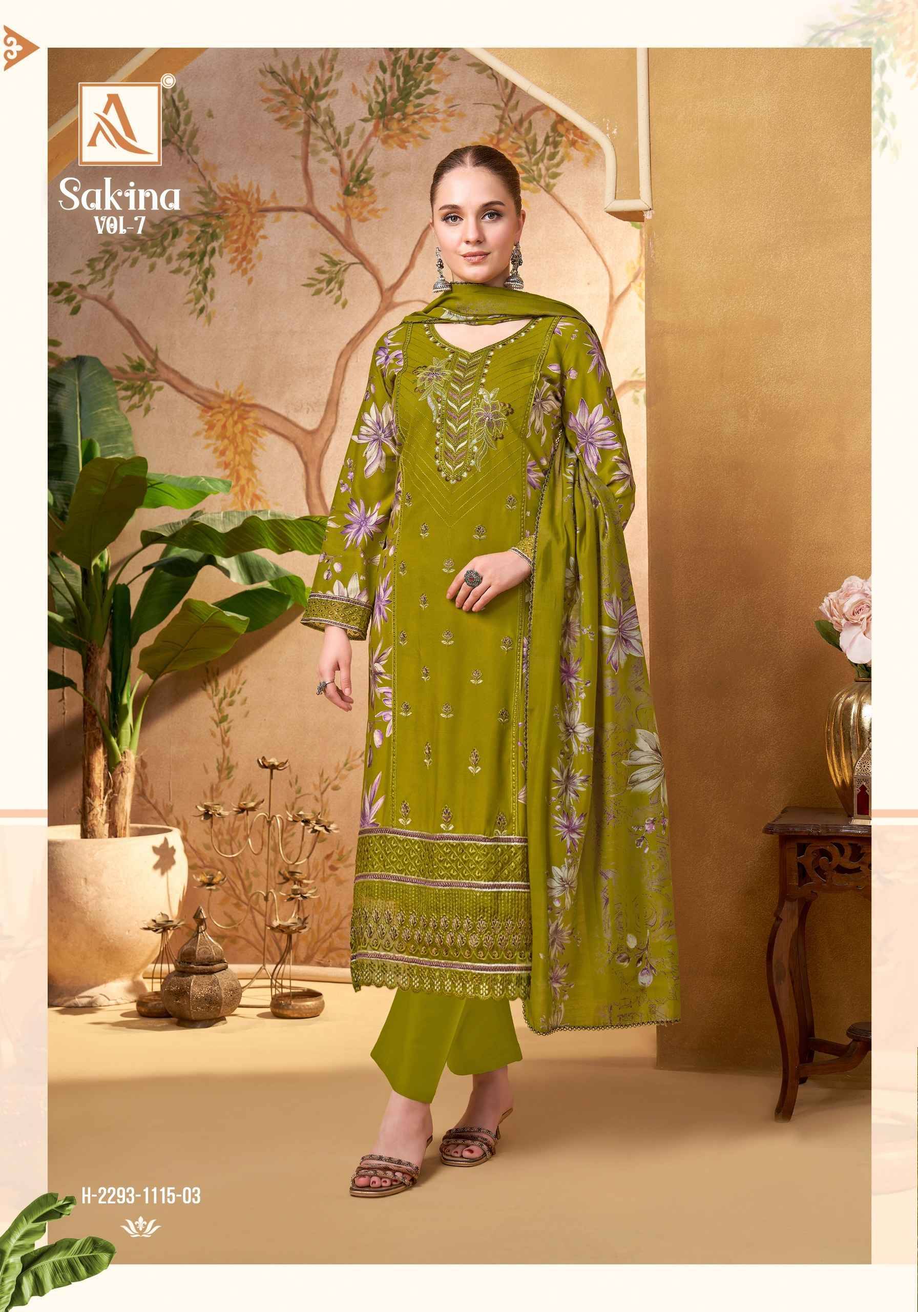 SAKINA-7 1115 01 to 06 Series Beautiful Stylish Festive Suits Fancy Colorful Casual Wear & Ethnic Wear & Ready To Wear Heavy Viscose Reyon Print Dresses At Wholesale Price